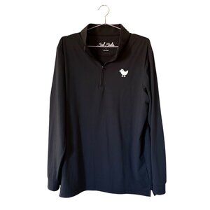 Bad Birdie Mens Long Sleeve 1/4 Zip Top Athletic Pullover Black Large